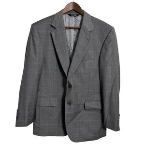 Jos A Bank blazer 40S short Gordon gray plaid preppy classic traditional wool
